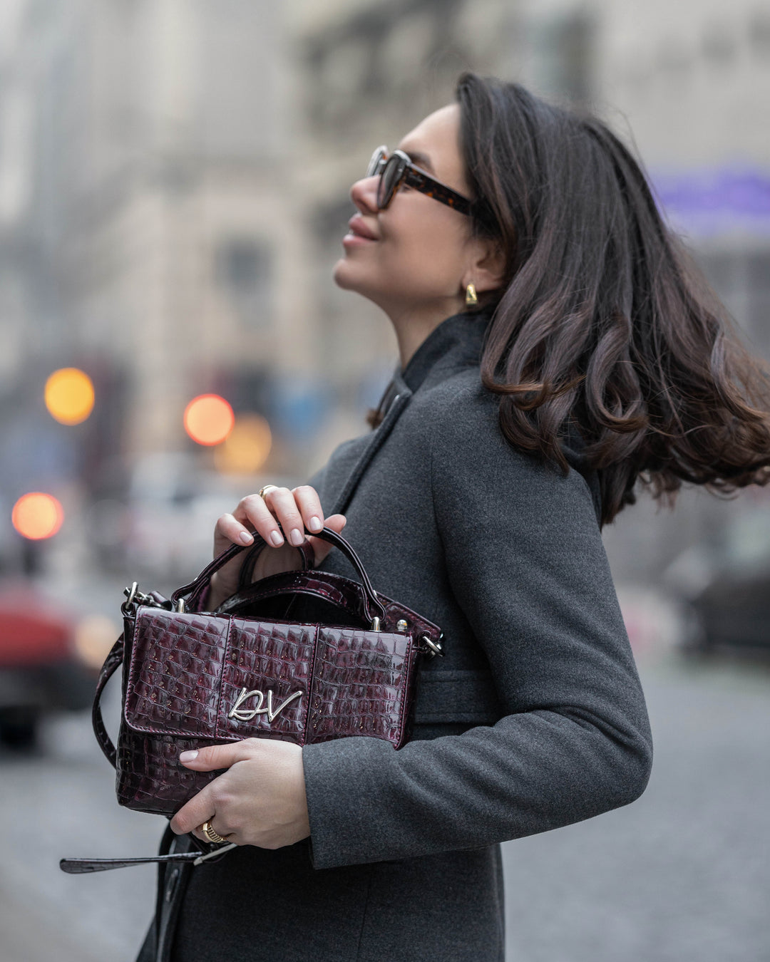 Kroko bordo tašna sa ručkom