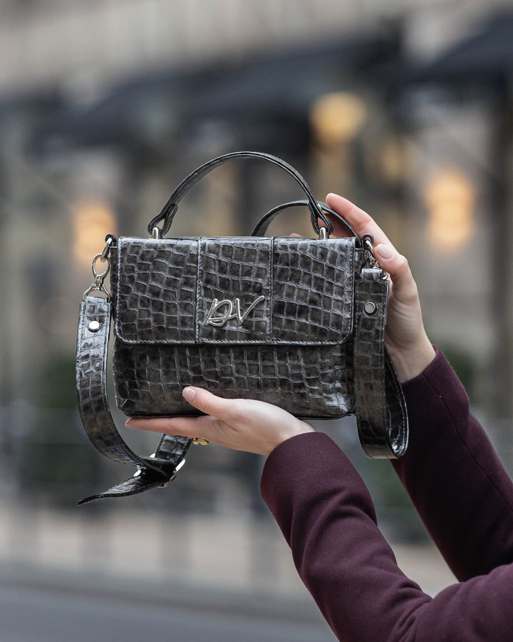 Kroko siva tašna sa ručkom